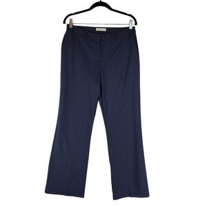 Coldwater Creek Straight Leg Trousers sz 8 Women Blue Natural Fit Flat Front 32"